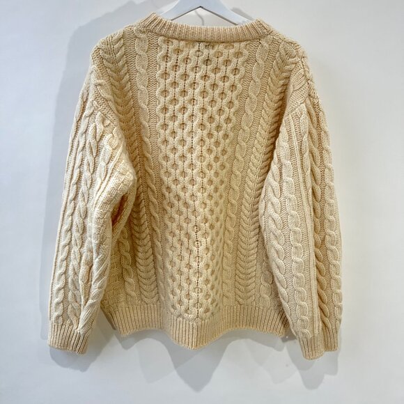 LL. Bean Men vintage Aran chunky knit sweater , cream, Size XL - Picture 2 of 6